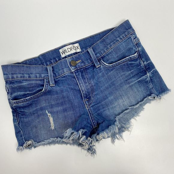 Wildfox Pants - Wildfox Ruby Cut-Off Denim Shorts Wish Colorwash